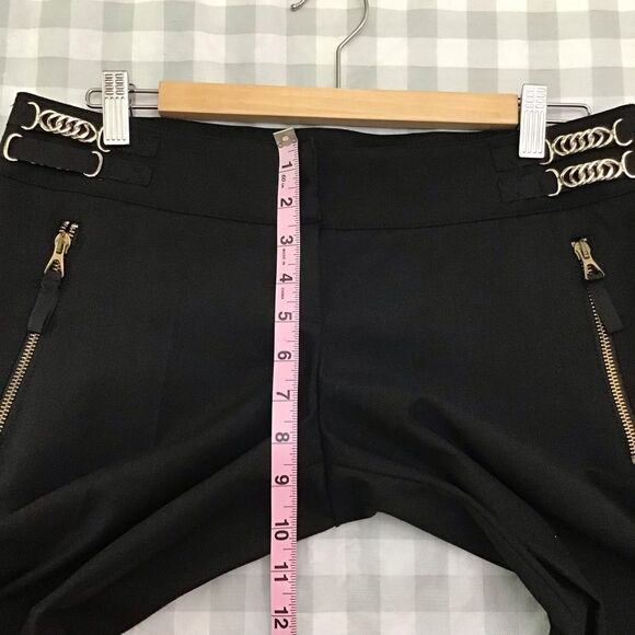 TENAX black pants size 44 gold chains hardware edgy rebel dress office pants - Picture 9 of 14